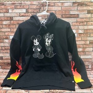 Disney x Vans Black Graphic Hoodie with Flame Sleeves size S